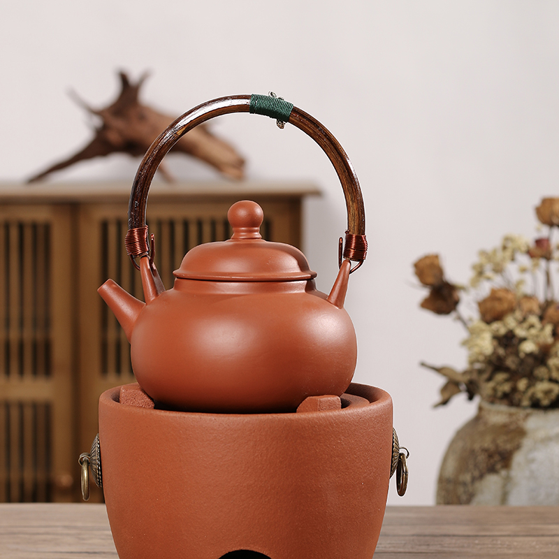 潮州工夫茶砂铫烧水小型茶具福荣提梁砂铫壶陶壶煮水煮茶壶陶瓷