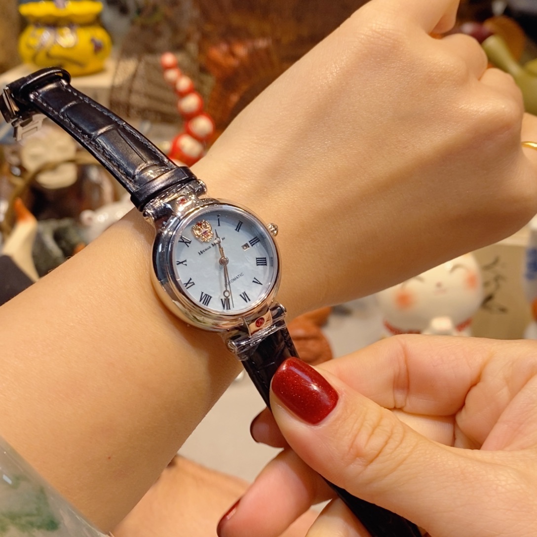 精钢小牛皮（革）精钢石英机芯-人工动能机芯