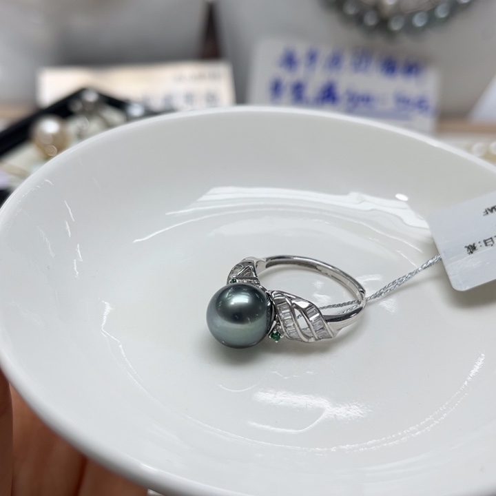 海水珍珠戒指银S925镶嵌
