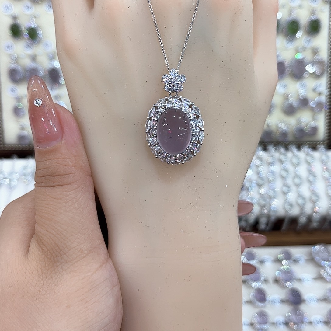 W***T银S925镶嵌颈饰萤石