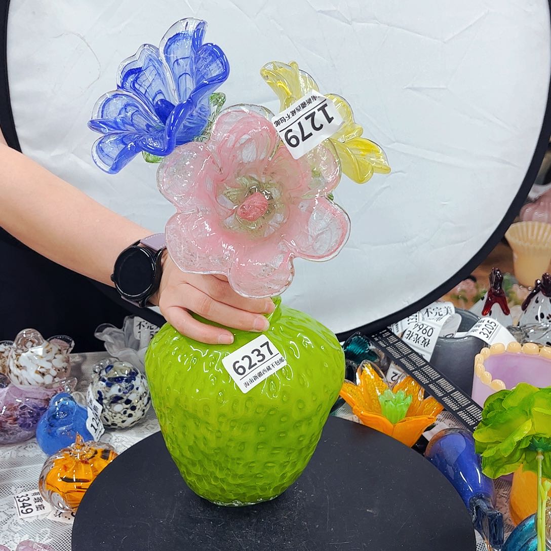 3花1瓶家悦琉璃花瓶摆件