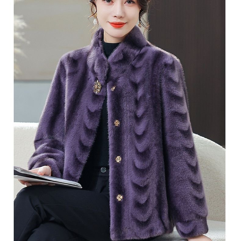 2025新款短款欧貂绒 修身显瘦 妈妈装外套短款 气质时尚百搭洋气