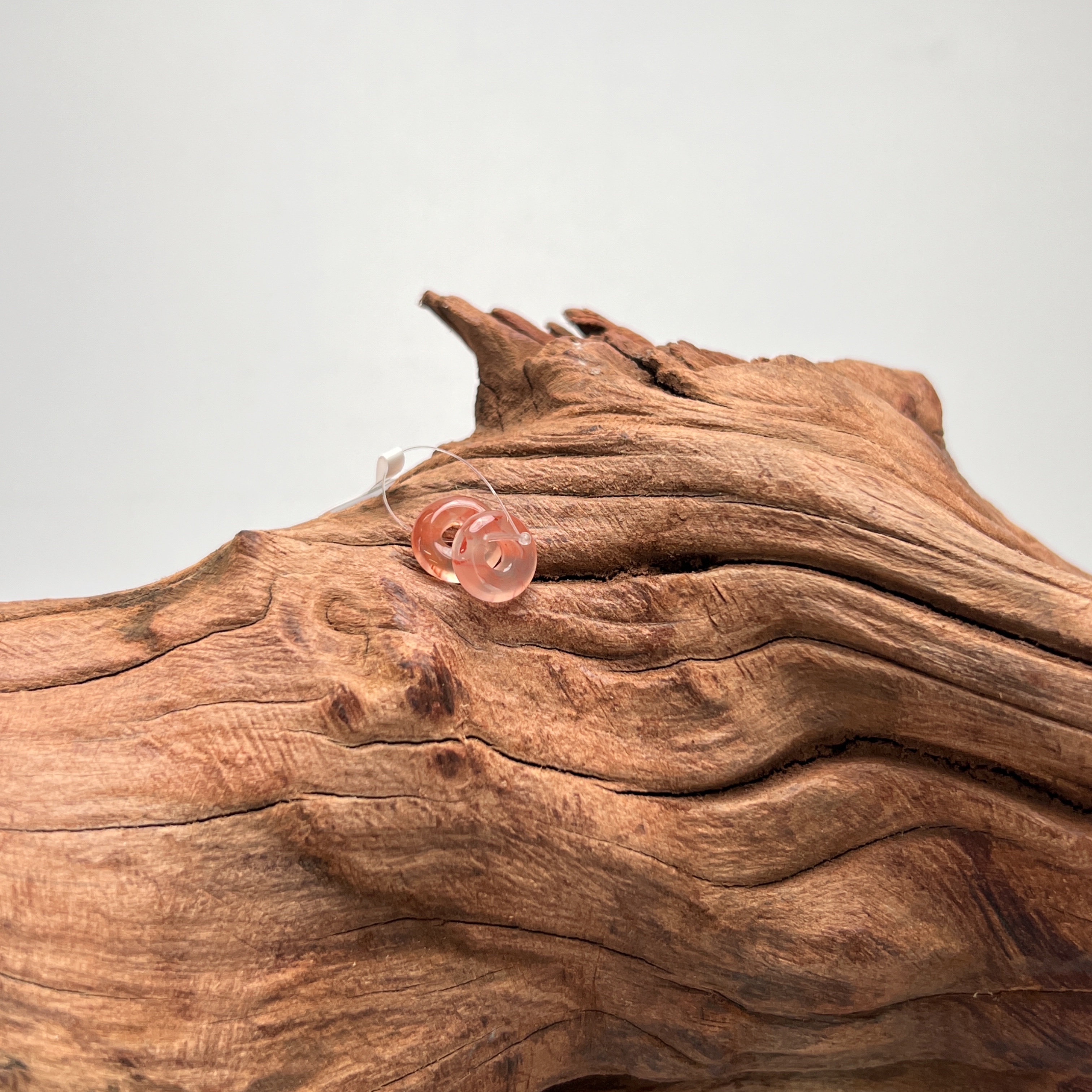 冰飘南红玛瑙平安环9-10mm（2件组合装）