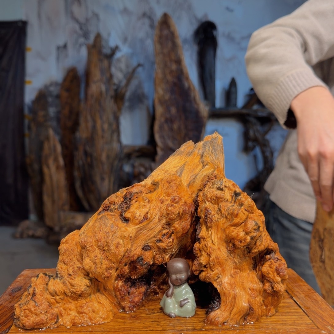 中***方木三丰琥珀木 天然摆件5