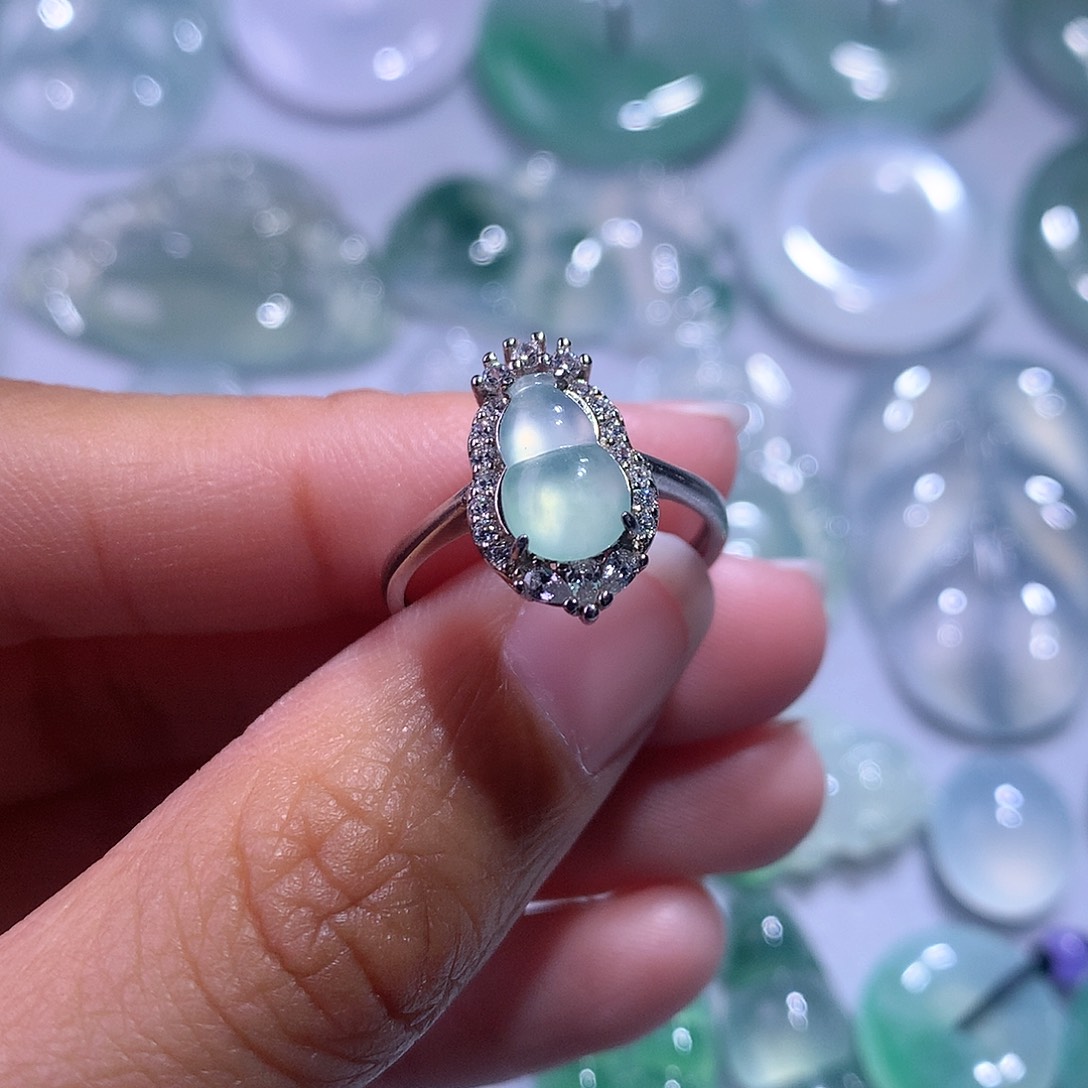 【闪购商品】翡翠颈饰银S925镶嵌戒指