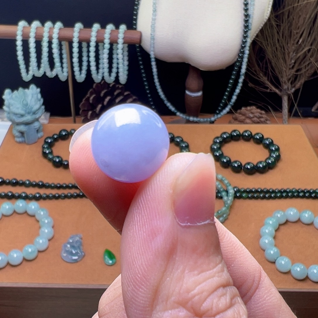 翡翠散珠紫罗兰卡卡13mm