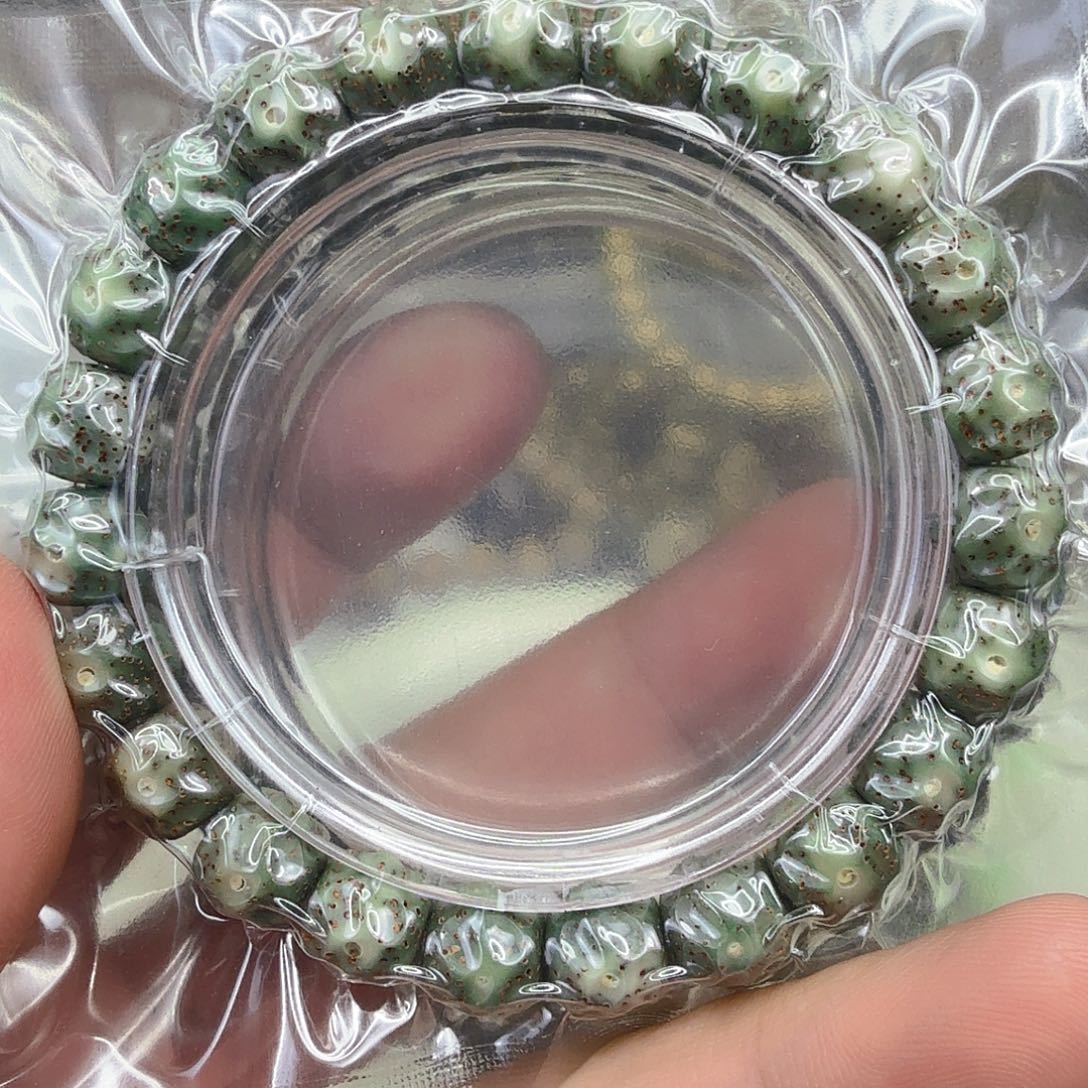 星月菩提手串91卓越糯冰绿星月菩提单圈无相1.0