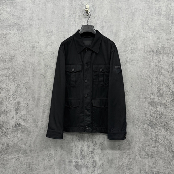 未使用 Prada/普拉达 三角标Logo刺绣牛仔夹克/WK779/50码