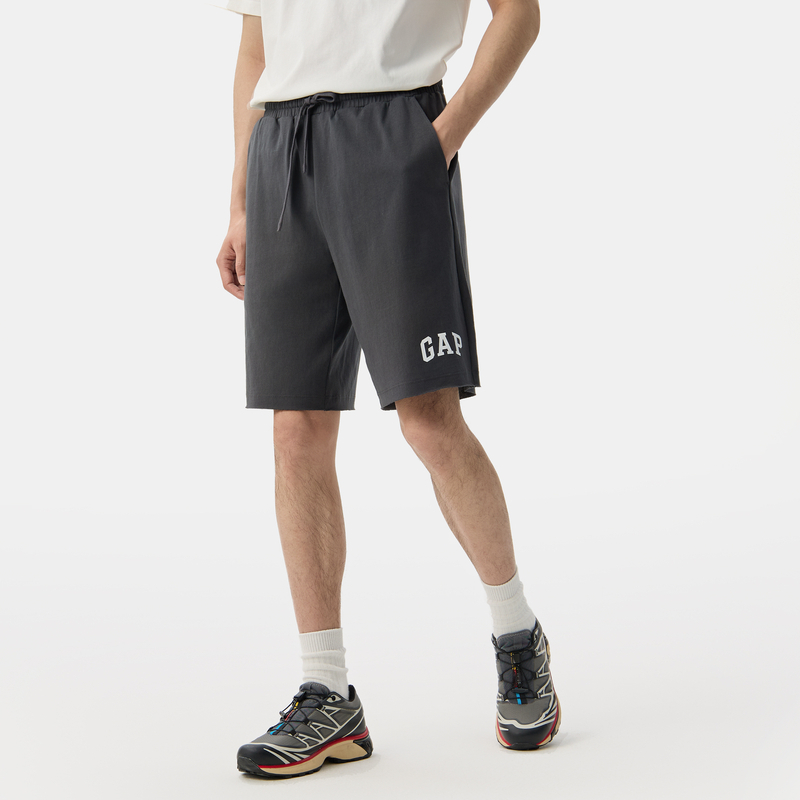 Gap男装2025夏季新款印花logo轻薄抽绳运动宽松休闲裤DR 727013