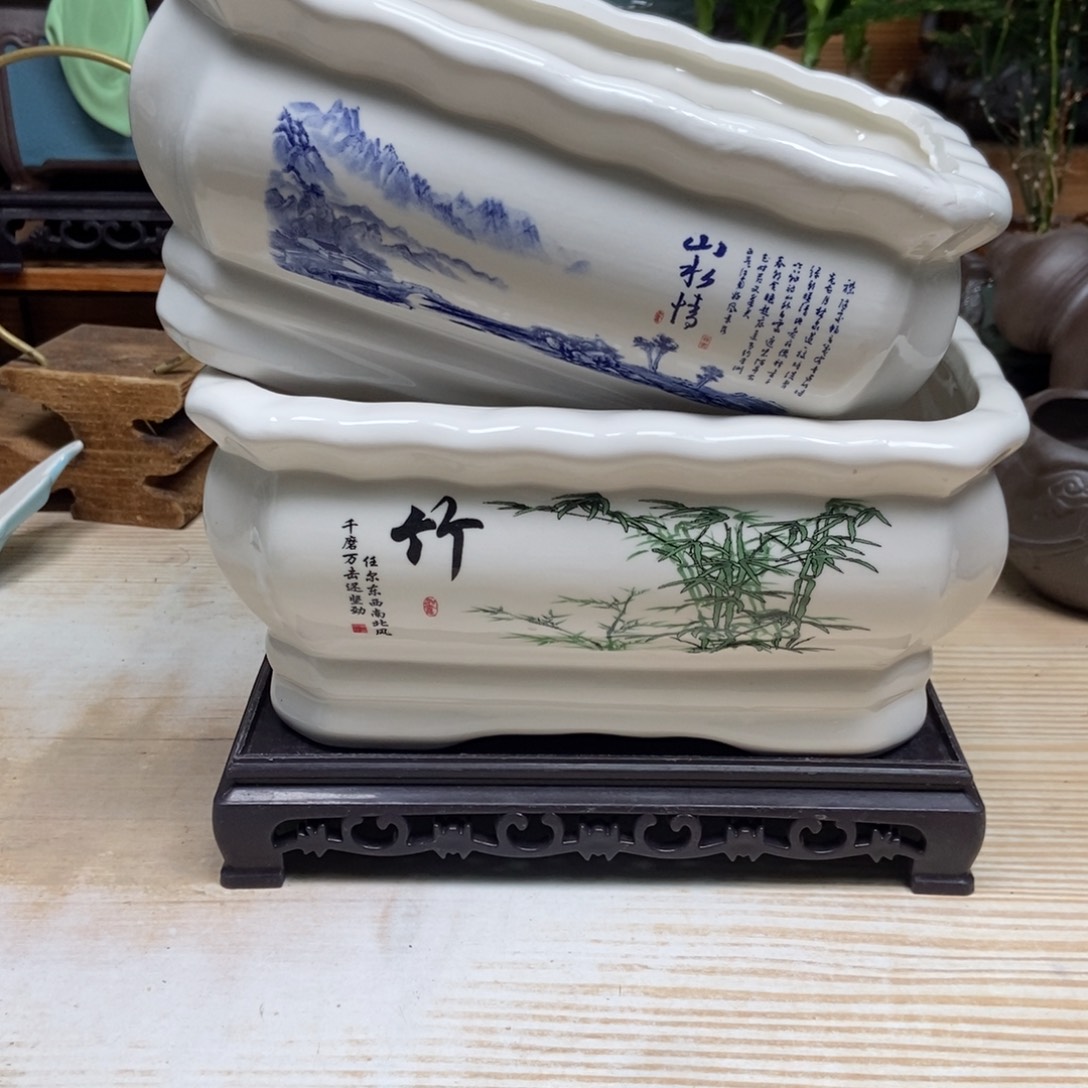 瓷片陶瓷花盆陶瓷艺术