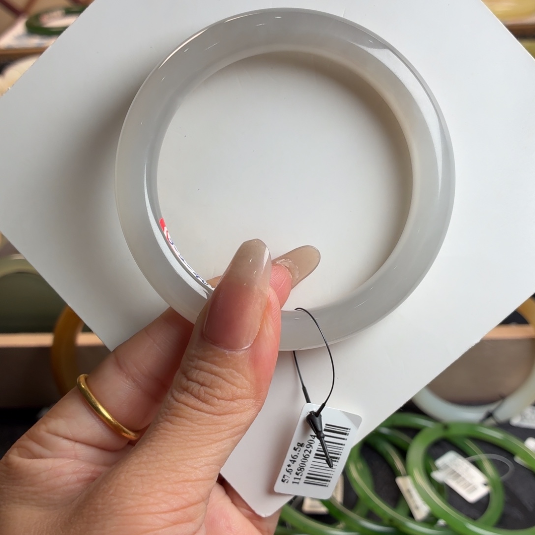 和田玉未镶嵌手镯冰冰紫渐变29