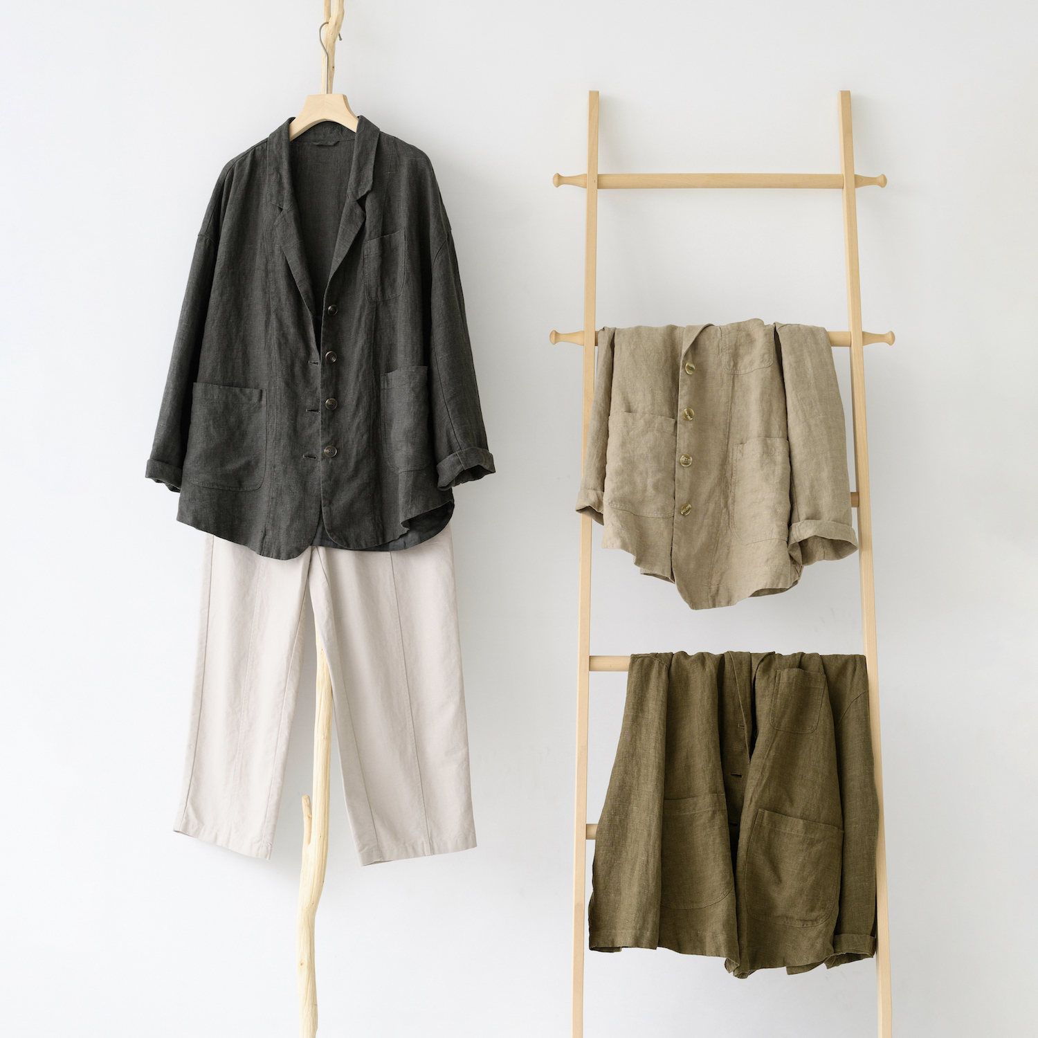 ｜亲切的秋天｜简约9支纯汉麻短外套秋季女长袖三色上衣宽松