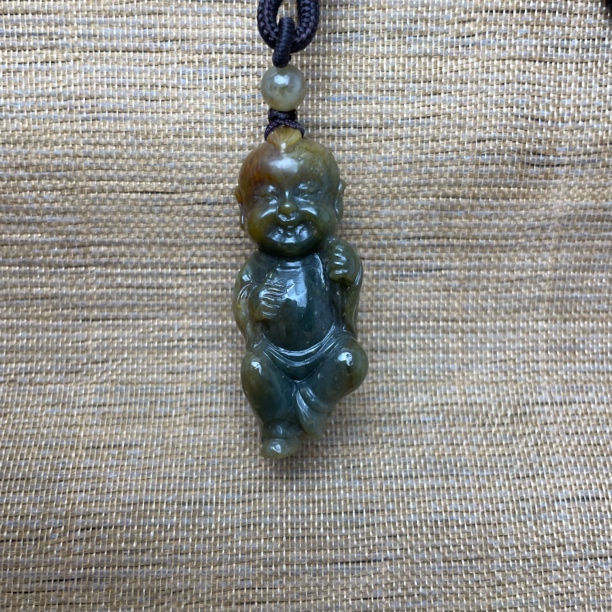 河磨玉招财童子玉石挂件吊坠