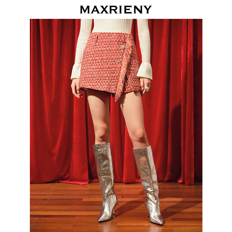 【初依专属】MAXRIENY新年小香风半裙华丽小香流苏裙裤冬款