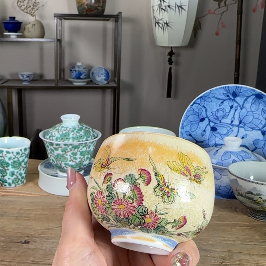 杯景德镇陶瓷柴烧多人