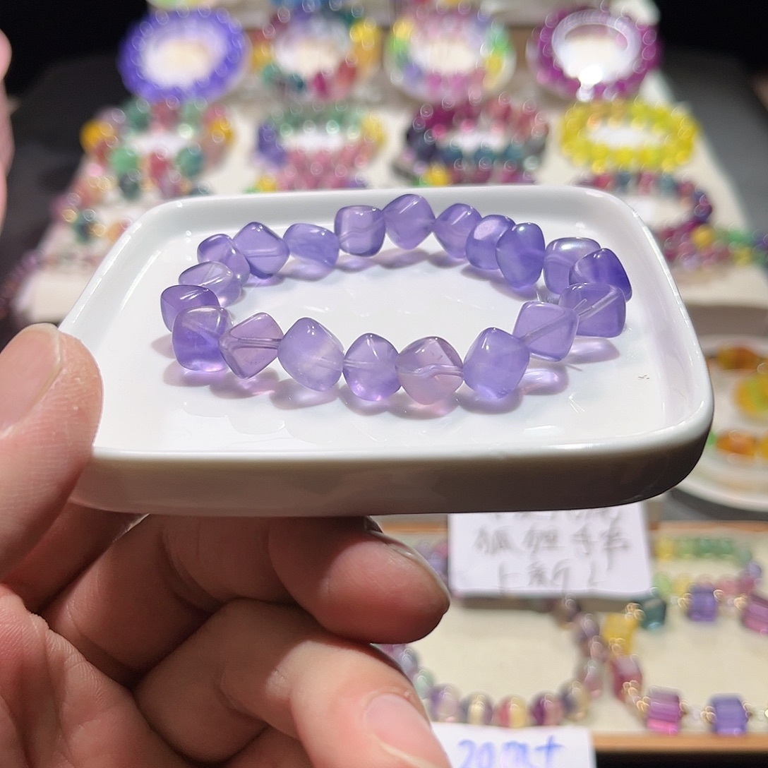 手串萤石未镶嵌紫罗兰冰块8mm