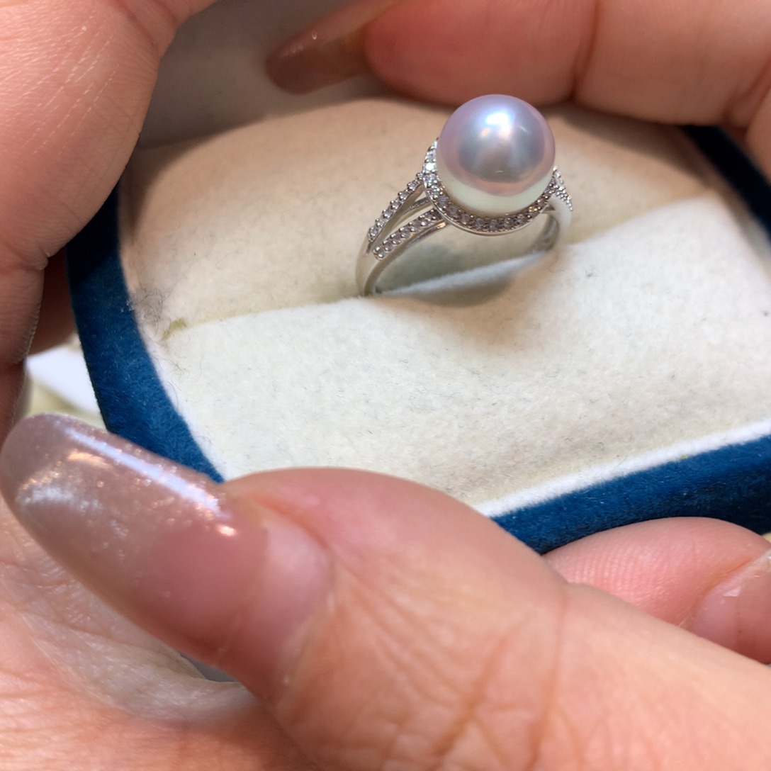 海水珍珠戒指银S925镶嵌
