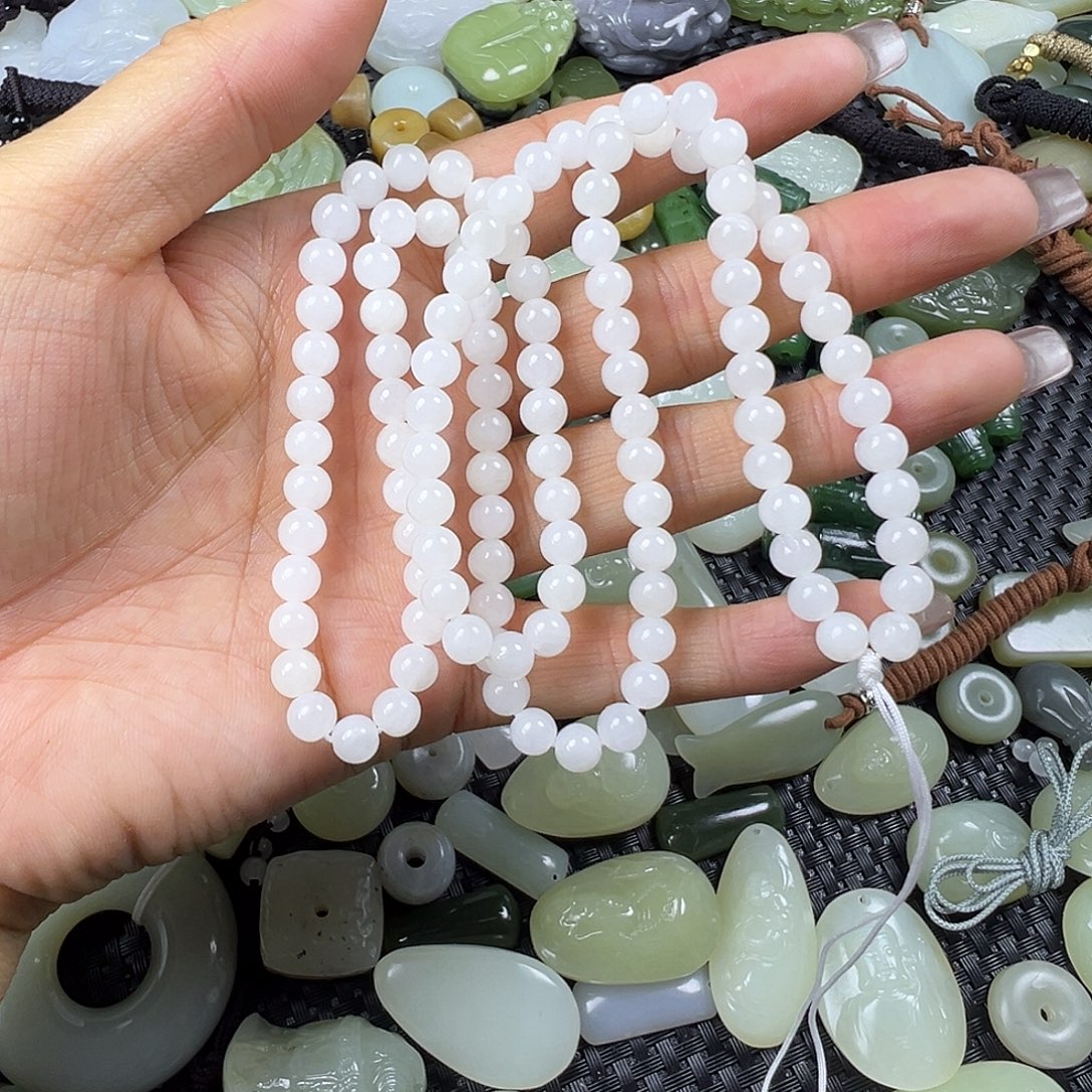 和田玉未镶嵌吊坠(不含链)卡6多圈