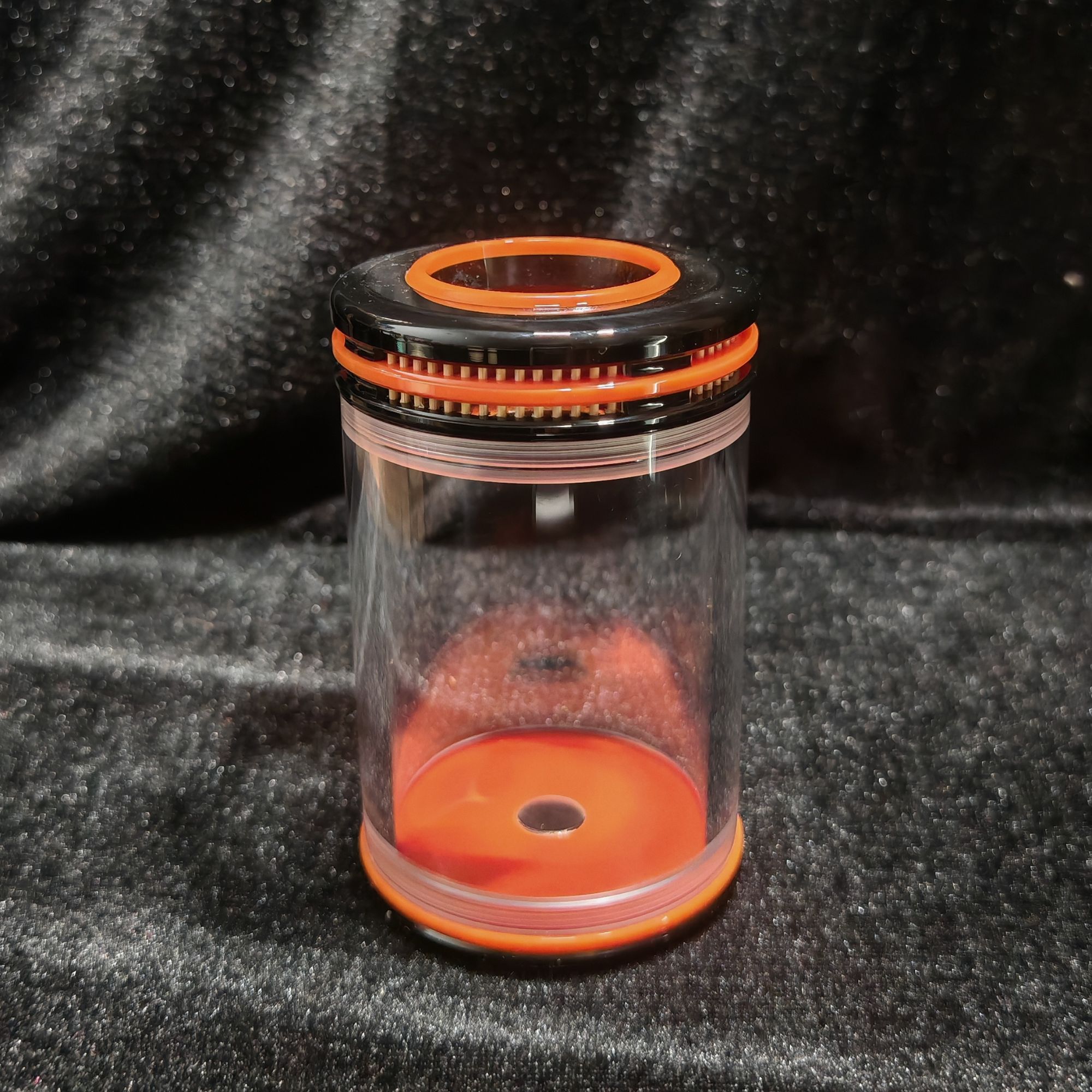 顽不尽【天津谭-黑橙双拼独眼罐】双窗竹丝独眼60蝈蝈叫罐