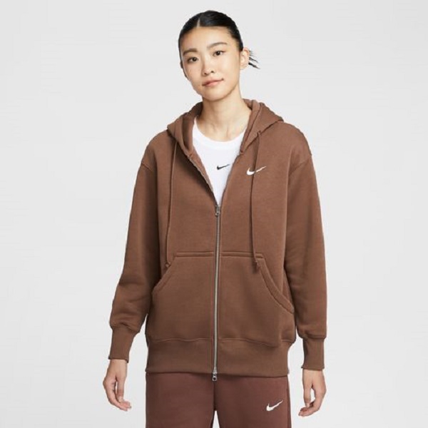 耐克/NIKE官方女子咖色运动休闲开衫连帽保暖卫衣DQ5759265