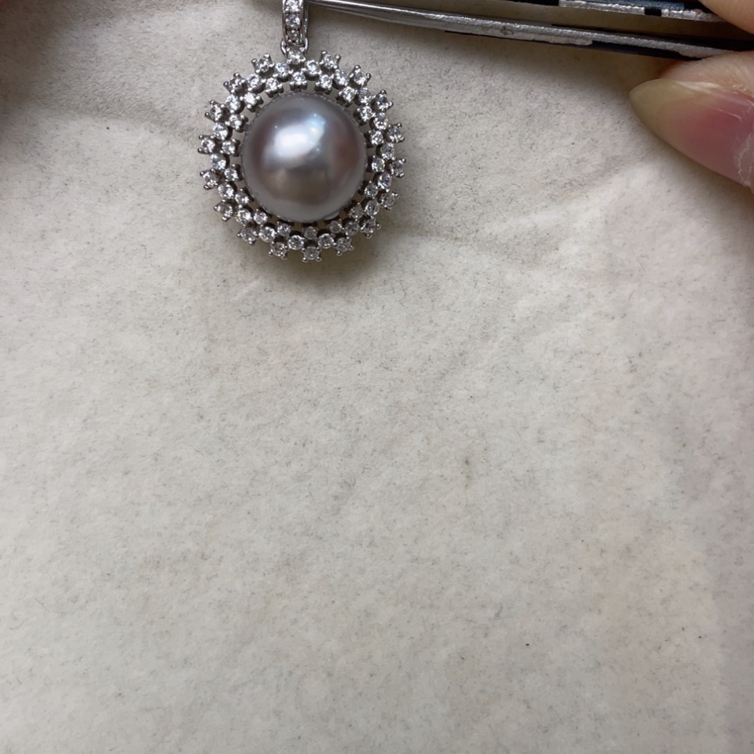 吊坠(不含链)海水珍珠银S925镶嵌