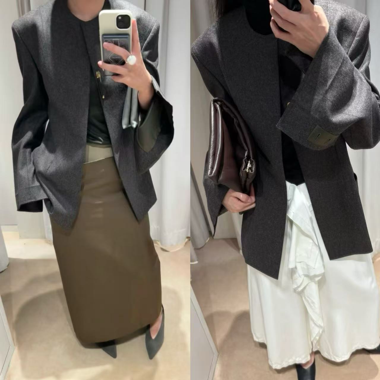 极简女高管西装｜杀疯了的时装腔调进口手工封边羊毛西装