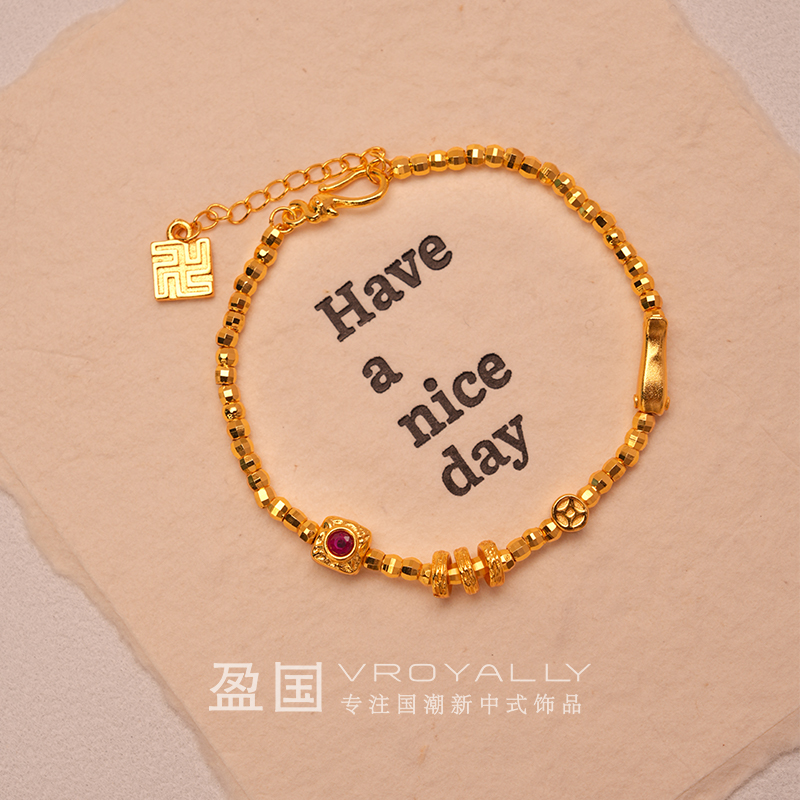铜合金手链 【年年有余】古法小金鱼显白手链百搭点缀铜合金轻奢款