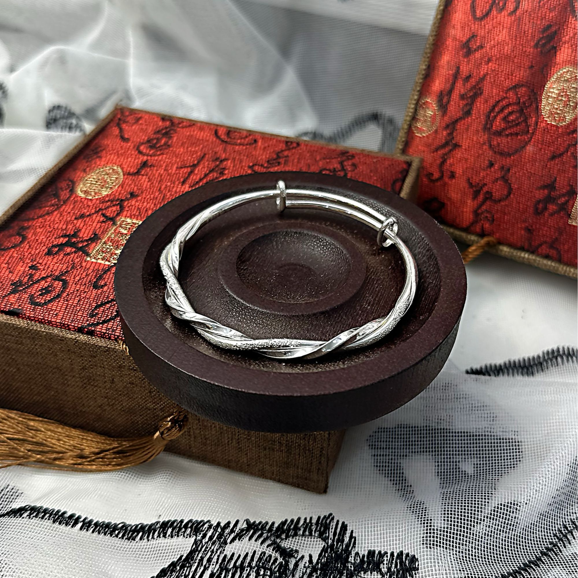 足银手镯 024  推拉莫比乌斯手镯经典百搭手工时尚复古