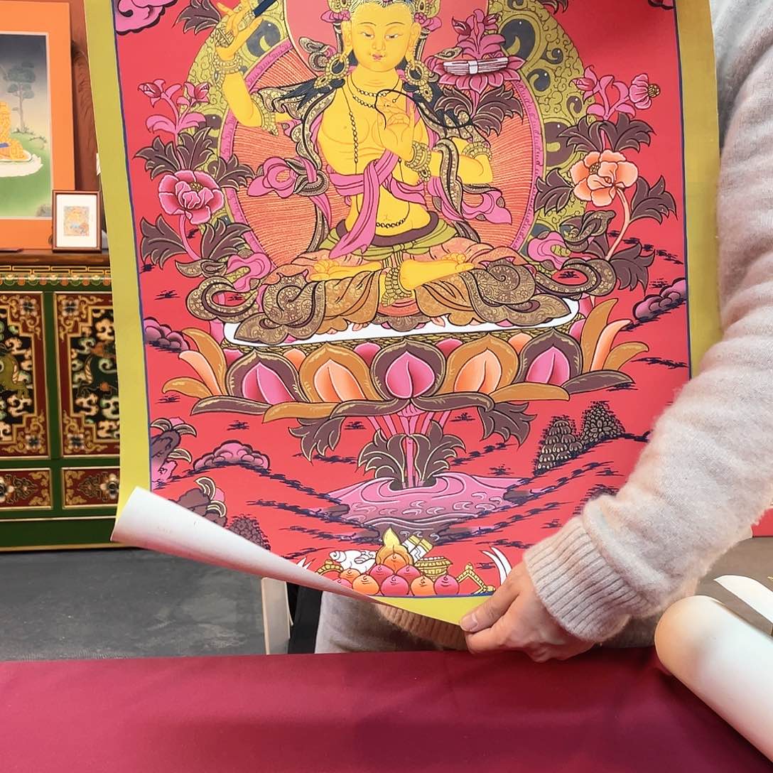 装裱画40×60文殊纯手绘