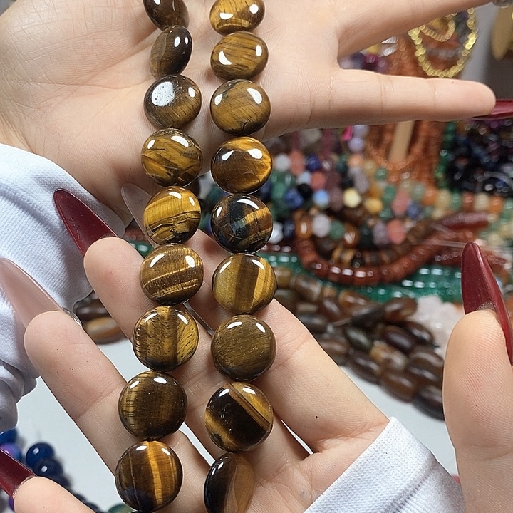 玛瑙/玉髓未镶嵌珠宝半成品天然虎卡16mm