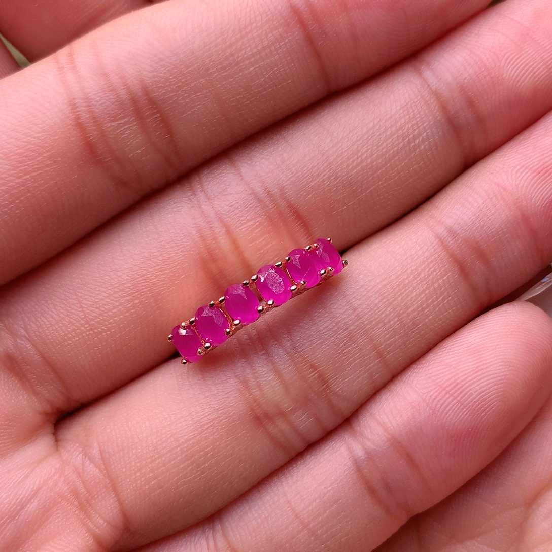 红宝石戒指银S925镶嵌