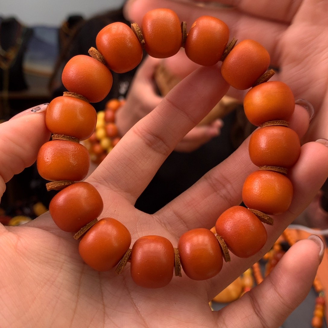 蜜蜡手串未镶嵌天然