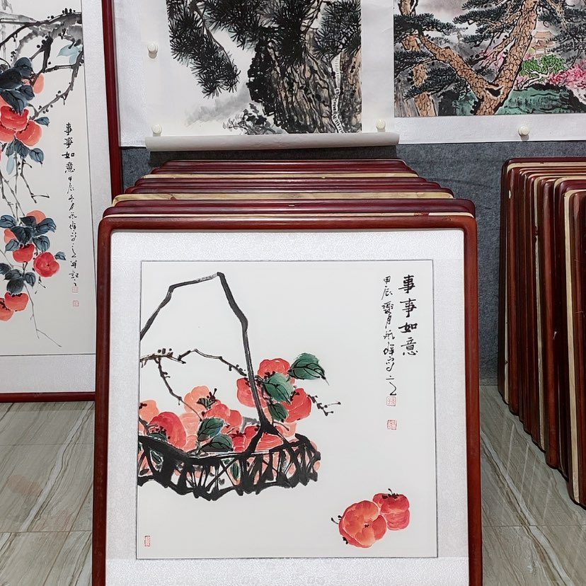 【闪购商品】国画书画作品带框65×65厘米