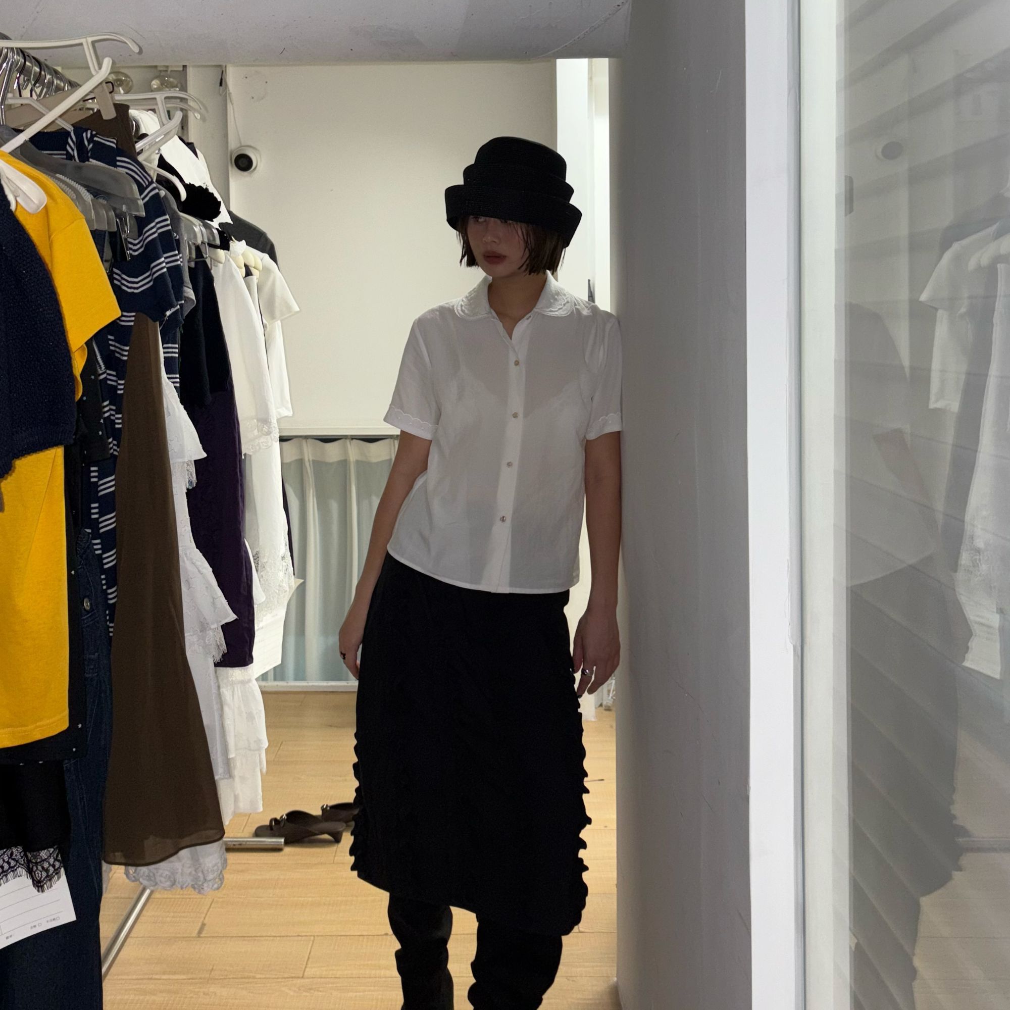 MINJA25年刺绣娃娃领宽松衬衣休闲百搭衬衫女25C867