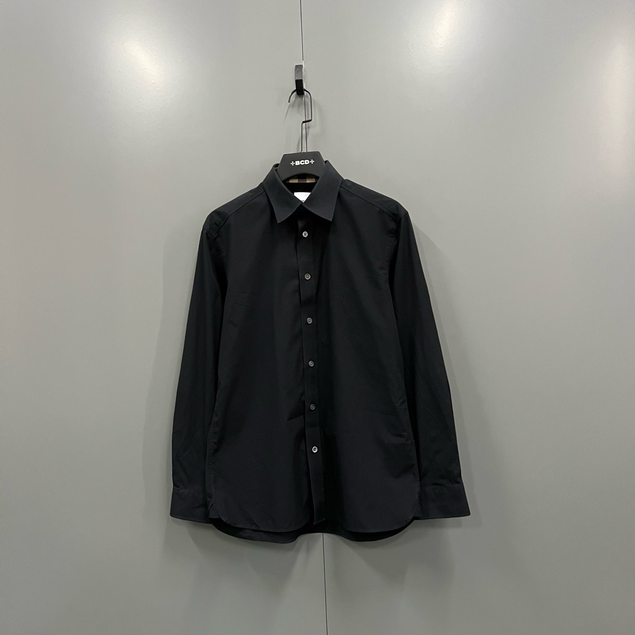 (ll) 【XP】Burberry 巴宝莉 黑色领口格纹长袖衬衫 S 95新fg206498