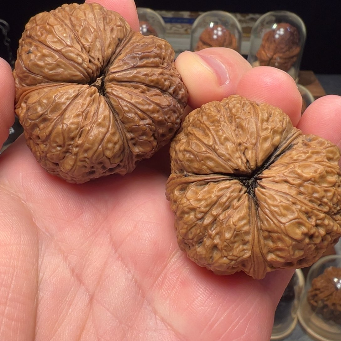 文玩核桃把件秦权三棱44mm