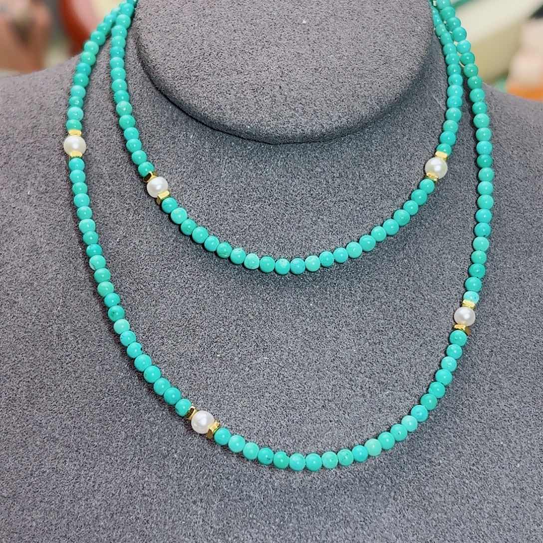 绿松石未镶嵌珠宝奇石精品锁骨链