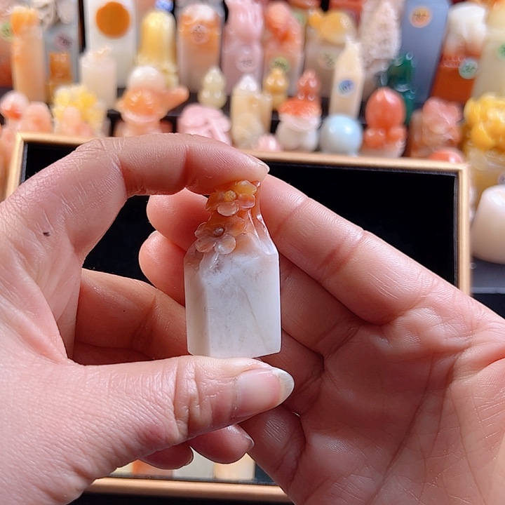 老挝石印石翁*手工定制设计，梅花