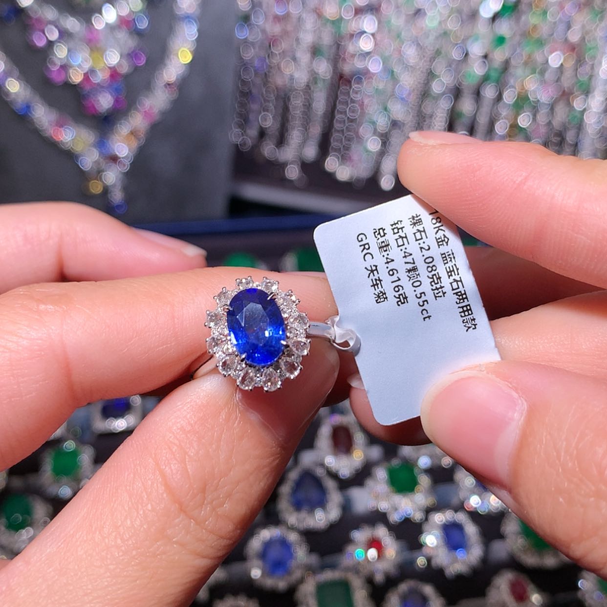 【闪购商品】蓝宝石戒指18K金镶嵌