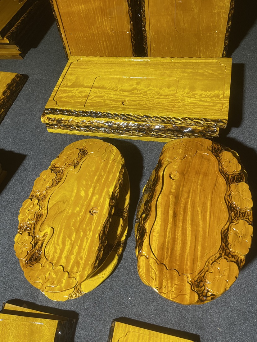 一物一拍整块木雕实木茶盘根雕金丝楠木家用功夫茶具金丝楠木茶盘