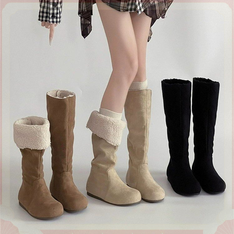 两穿马丁靴保暖雪地靴2025秋冬新款毛毛鞋勃肯鞋复古加绒短靴女鞋