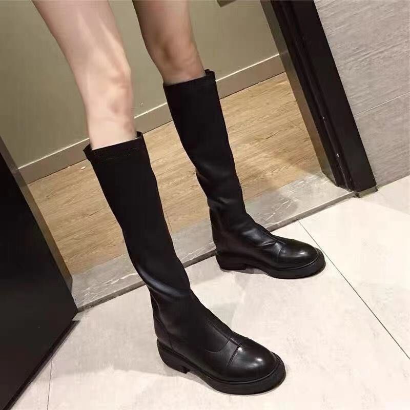 不过膝长靴长筒靴新款秋冬帅气骑士靴高筒靴子女阔腿裤必备鞋女款