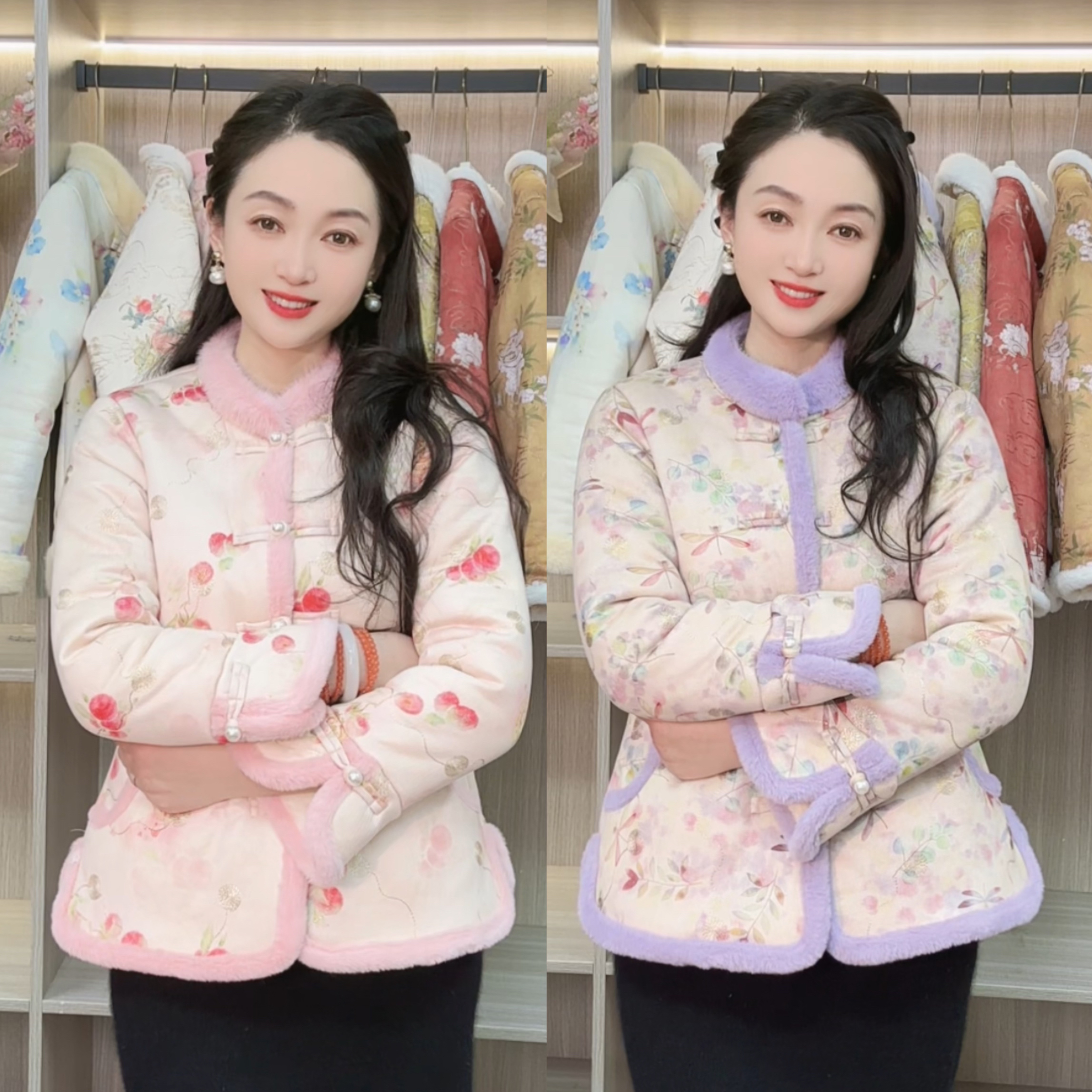 新款棉衣冬季中式民族风棉服上衣加绒加厚网红通用拜年服保暖外套