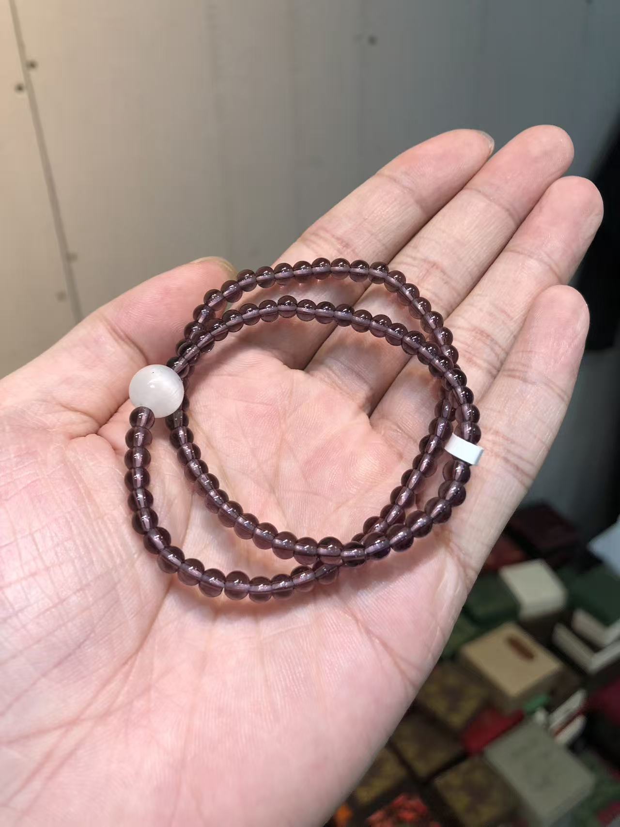 紫水双圈手串无礼盒