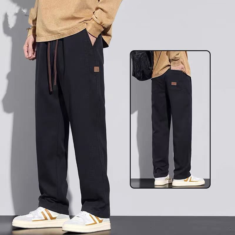 秋冬款复古裤子重磅加厚男士休闲长裤直筒宽松条绒裤