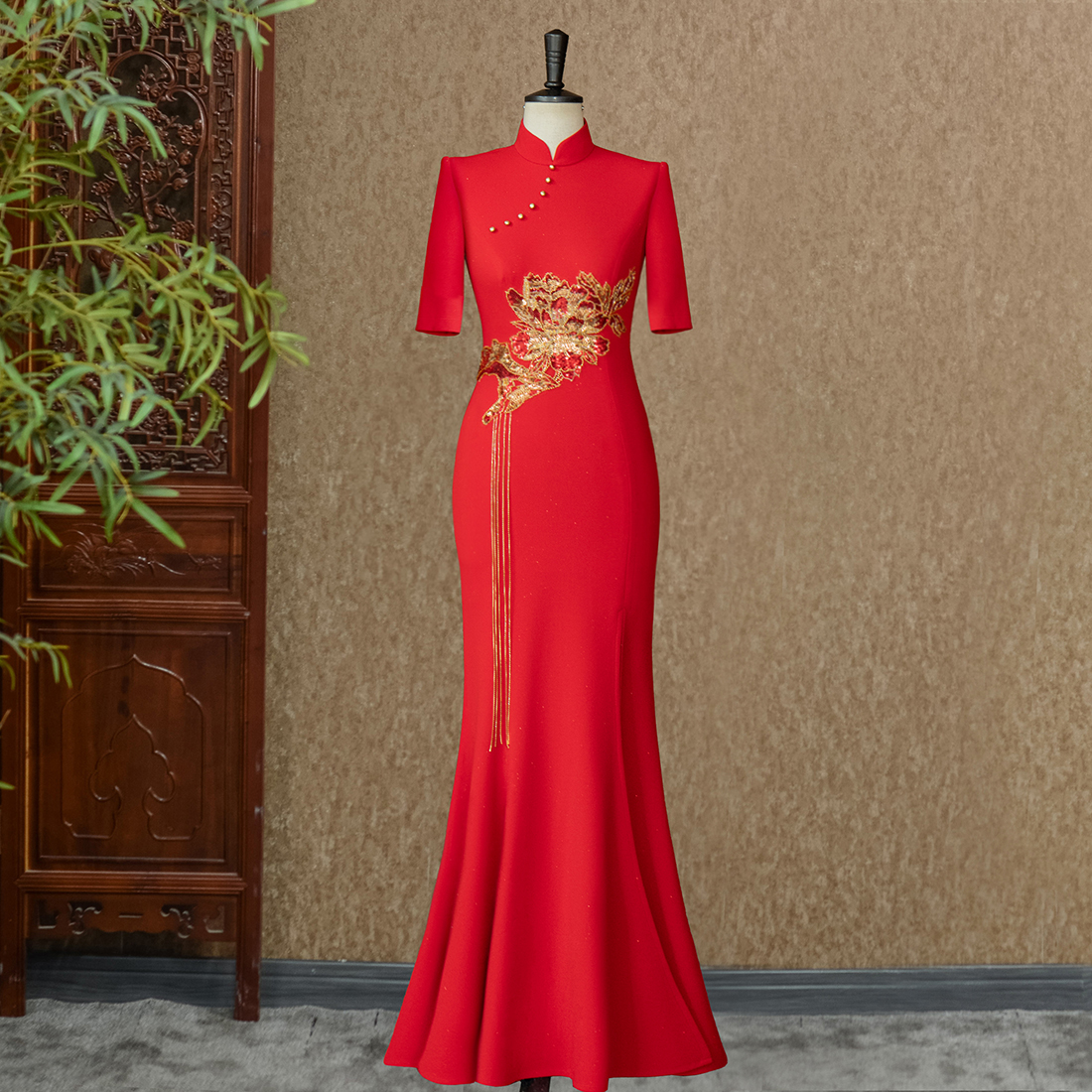 【姚君老师粉丝福利】芊芊锦瑟走秀旗袍走秀中长款连衣裙