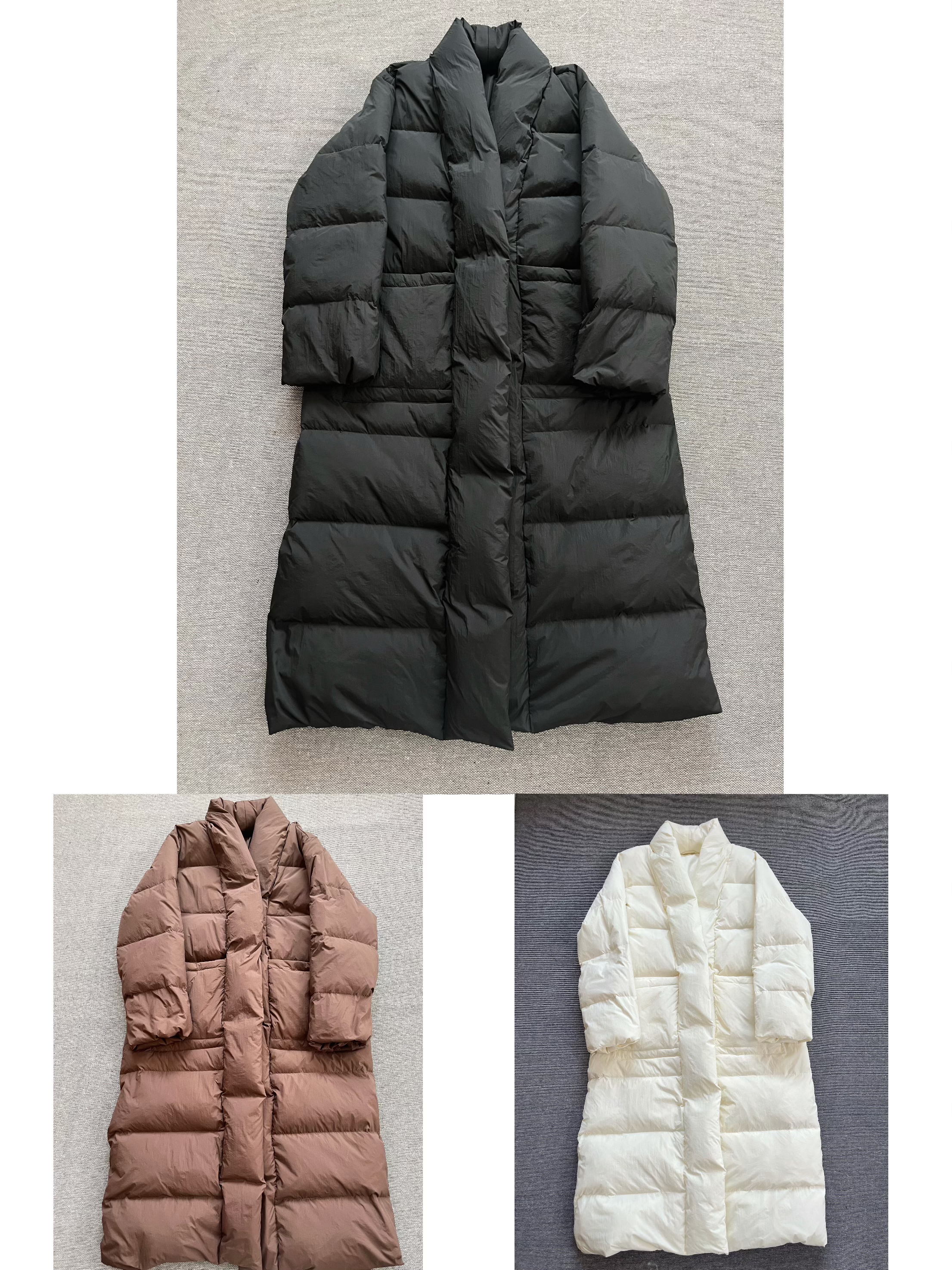 “413” 加厚加长款90白鸭绒保暖韩版V领修身女款长款羽绒服外套