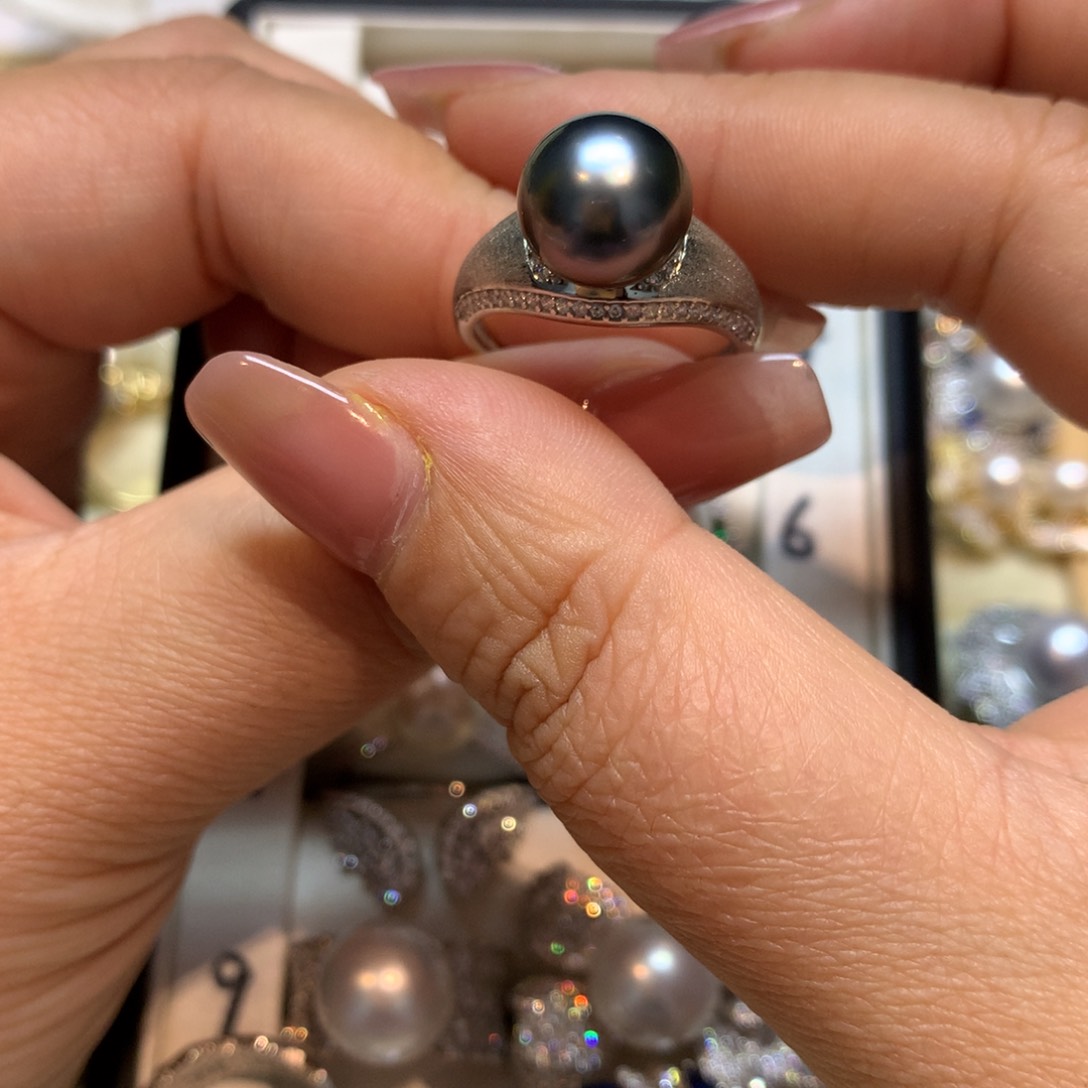 海水珍珠戒指银S925镶嵌