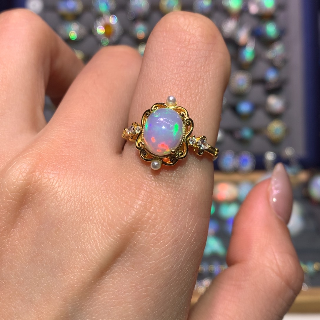 银S925镶嵌欧泊戒指款式