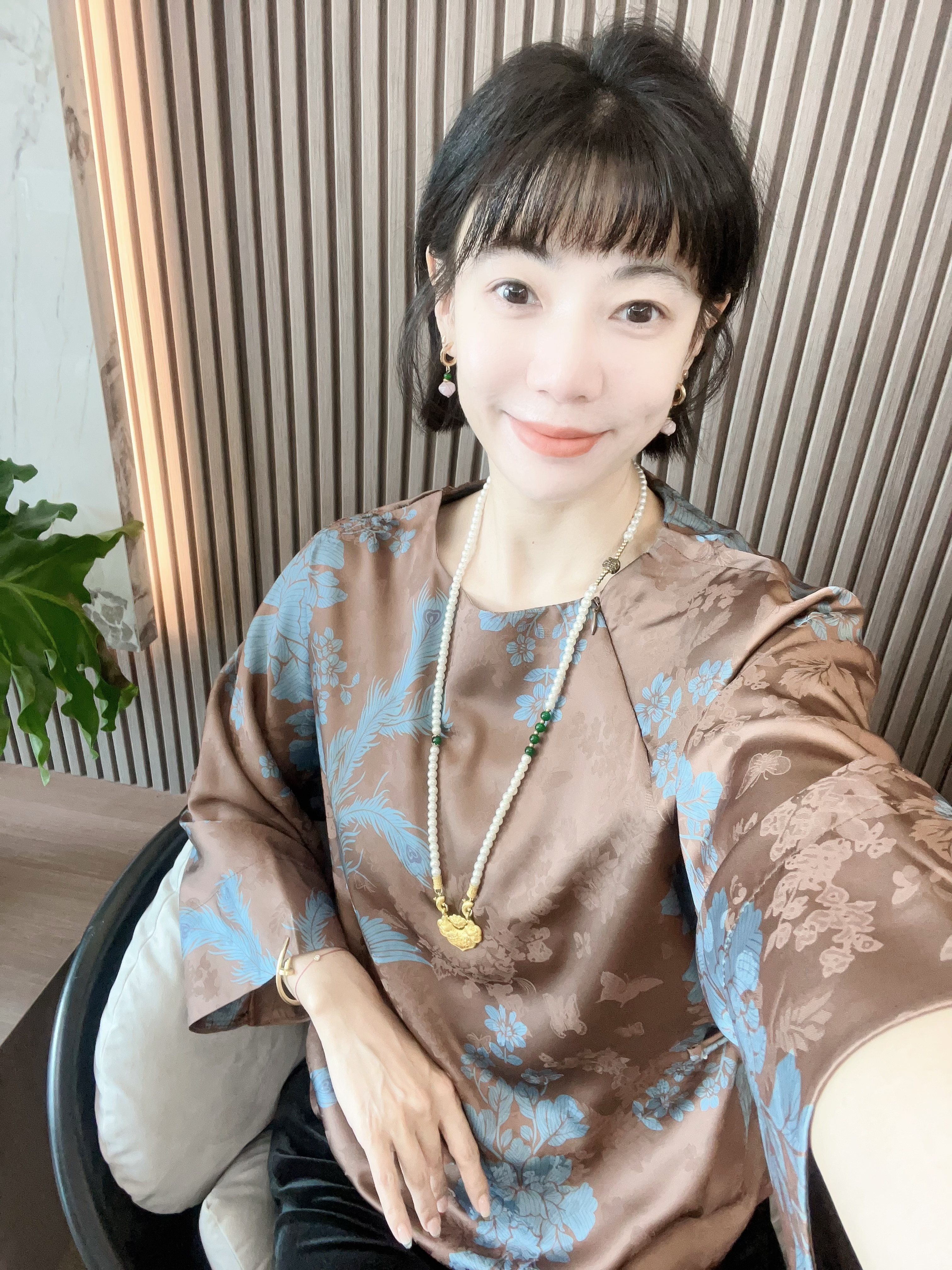 【苏颜】新中式国风凤凰蝴蝶牡丹提花时尚气质复古秋季小衫上衣